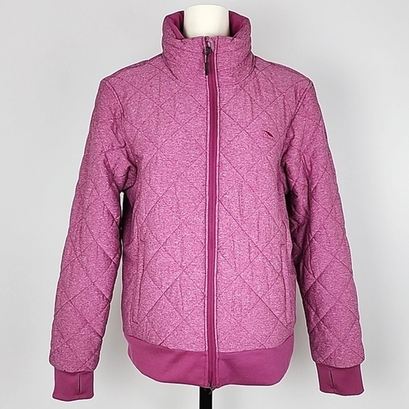 High Sierra Women's Insulated Heathered  Pink Zip Up Quilted Bomber Jacket Sz XL - Picture 1 of 15